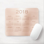 Kalender 2018 Roos Gouden Metallic Blush Muismat (Met muis)
