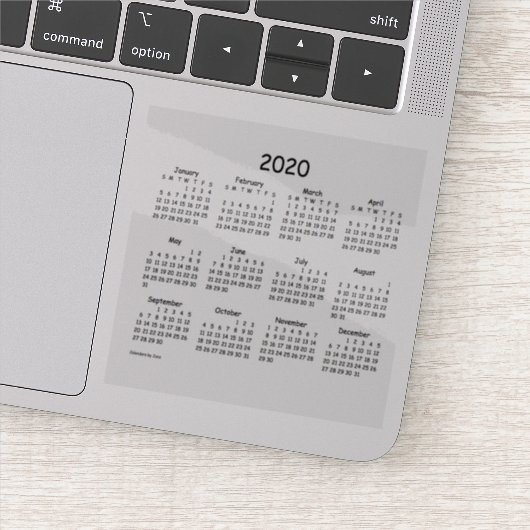 Kalender 2020 door Janz Comic Sans Transparant Sticker (Detail)