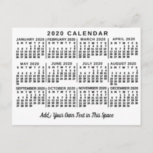 Kalender 2020 (zie beschrijving voor nieuwe versie briefkaart