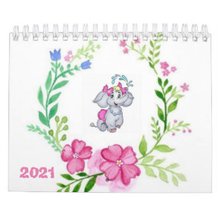 Kalender 2021 Floral Elephant Flowers