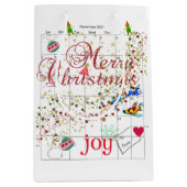Kalender 2021 prettige kerstcadeautassen medium cadeauzakje (Voorkant)
