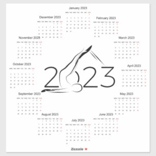 Kalender 2023 voor Pilates instructeur Grote Clock Sticker