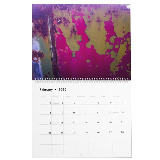 Kalender 2024 - Abstracte kleur textuur (Feb 2026)