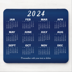 Kalender 2024 - Marineblauw ontwerp Muismat