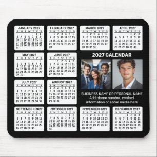 Kalender 2024 met 2 foto's en tekst - Zwart Wit Muismat
