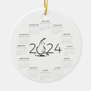 Kalender 2024 voor Pilates instructeur Keramisch Ornament