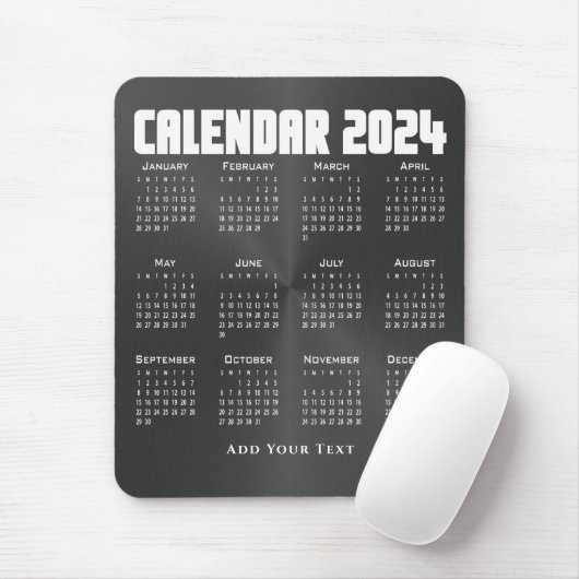 Kalender 2024 - Zwart Muismat (Met muis)