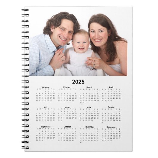 Kalender 2025 met aangepaste foto notitieboek (Voorkant)