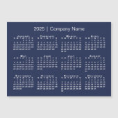 Kalender 2025 met bedrijfsnaam Navy Blue Magnet (Voorkant)