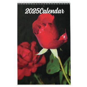 Kalender 2025 rode bloemen