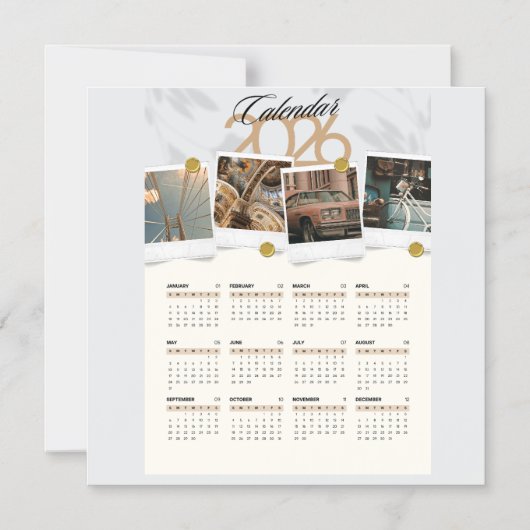 Kalender 2026 magnetische uitnodiging (Voorkant)