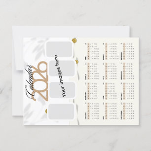 Kalender 2026 met afbeelding briefkaart