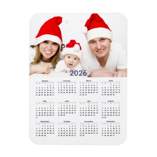 Kalender 2026 met foto magneet (Verticaal)
