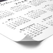 Kalender 2026 Uw foto en naam Wit Poster (Hoek)