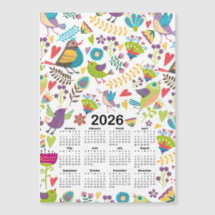 Kalender 2026 Veelkleurige vogels en bloemen