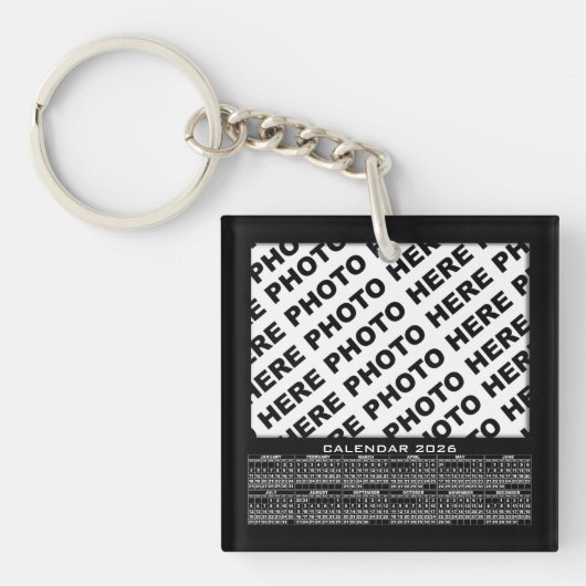Kalender 2026 Voeg 3 foto's toe Sleutelhanger (Voorkant)