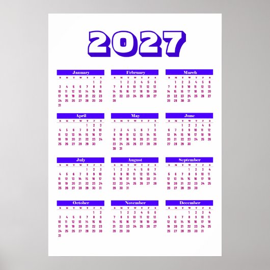 Kalender 2027 poster (Voorkant)