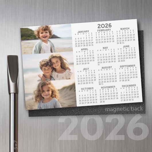 Kalender - 3 foto's - Basic Grey White Magnet