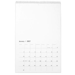 Kalender 43 cm x 28 cm enkele pagina middelwit