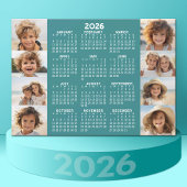 Kalender - 8 foto's Basic Blauw Wit Magneet