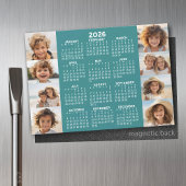 Kalender - 8 foto's Basic Blauw Wit Magneet