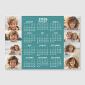Kalender - 8 foto's Basic Blauw Wit Magneet (Voorkant)