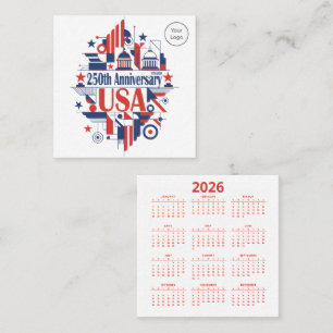 Kalender Amerika's 250ste verjaardag Vierkante Visitekaartje