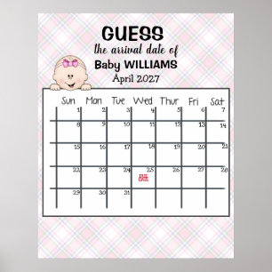 Kalender Baby Meisje Poster om Bevallingdatum te R