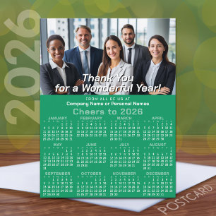 Kalender - Bedankt voor een geweldig jaar - Green Feestdagenkaart