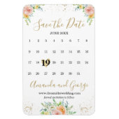 Kalender Bewaar de datum Magneetbloemen en goud Magneet (Verticaal)