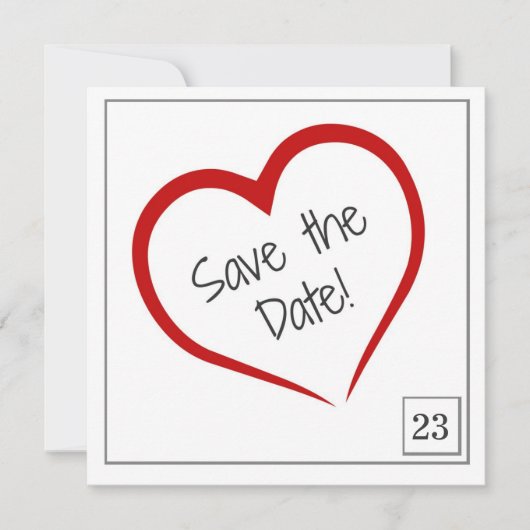 Kalender Box Save the Date Kaart (Voorkant)