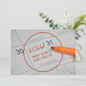 Kalender & Champagne oudejaarsfeest Kaart (Staand voorkant)