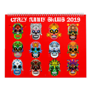 Kalender, Crazy Funny Skulls 2019 Kalender