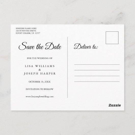 Kalender Cupid Gold Love Heart Save the Date Briefkaart (Achterkant)