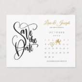 Kalender Cupid Gold Love Heart Save the Date Briefkaart (Voorkant)