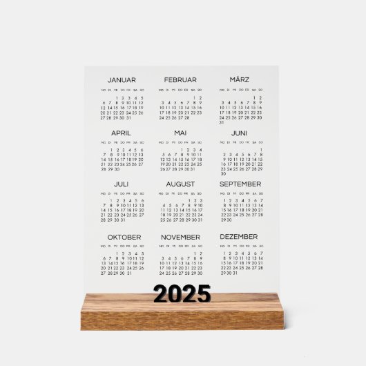 Kalender Deutsch 2025 (Recto)