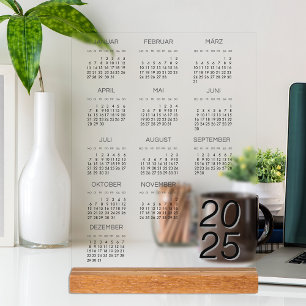 Kalender Deutsch 2025 Kalender Volle jaar Acryl Bord