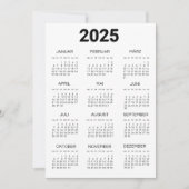 Kalender Deutsch 2025 Zwart-wit minimalistisch Kaart (Voorkant)