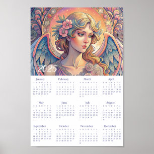  Kalender Engel Art Deco 2025. Poster
