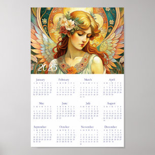 Kalender Engel Art Deco 2025. Poster