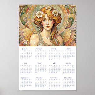 Kalender Engel Art Deco 2025. Poster