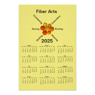 Kalender - Fiber Arts Garen Ballen 2025 Perfect Poster