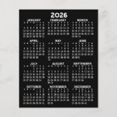 Kalender - Full Year Basic Zwart Platte Papier (Voorkant)