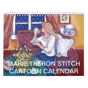 Kalender gemaakt met naaste cartoons door Marie Th