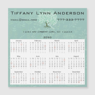 Kalender Heart Leaf Tree Floral Mint Green