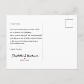 Kalender Heart Wedding Sla de datum op Foto Aankondigingskaart (Achterkant)