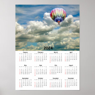 Kalender - Hete Luchtballon in Wolken Poster