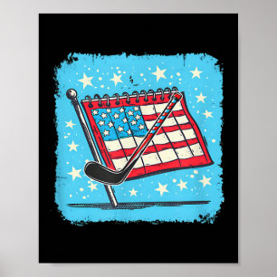 Kalender Hockeystick Ontwerp 4 juli Hockey Poster
