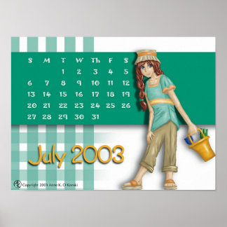 Kalender juli 2003 poster