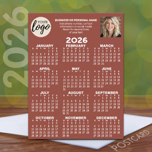 Kalender - logo, foto, zakelijk contact - rust briefkaart